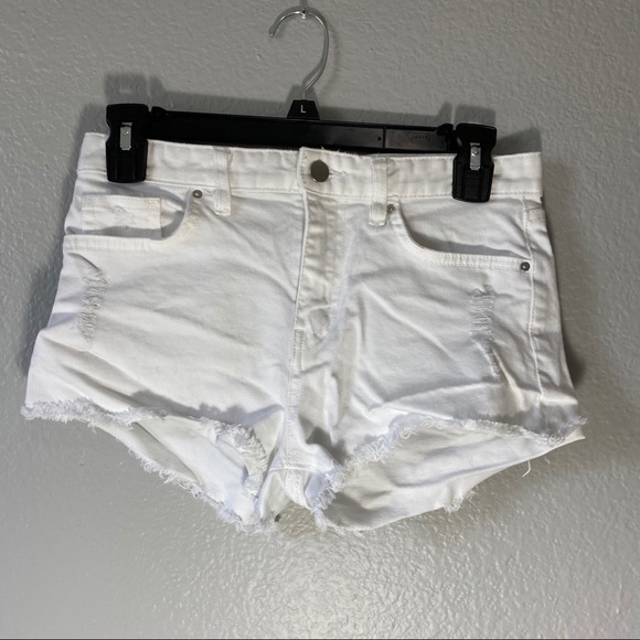 H&M Pants - h&m white denim distressed shorts
